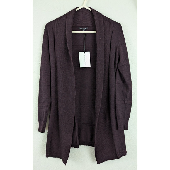 New 41 Hawthorn sz S Open Front Cardigan Sweater burgundy purple no pockets 0462 - Picture 1 of 8